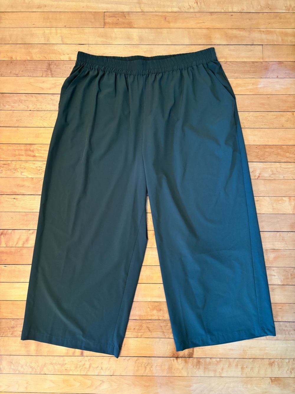 EUC Modern Works Wide-Leg, High-Rise, Olive Green Dress Pants | Women’s Plus 2X